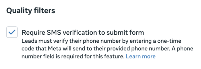 SMS Lead Verification